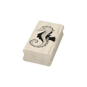 Summer Seahorse Zee Horse Seapaarden Rubber Stamp Rubberstempel