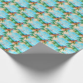 Summer Seaplane Tropical Beach Coastal Cadeaupapier (Hoek)