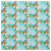 Summer Seaplane Tropical Beach Coastal Stof (Swatch)
