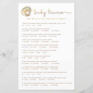 Summer Seashell Baby Trivia Baby shower Spelletje