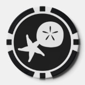 Summer Seashells in Black Poker Chips (Voorkant)