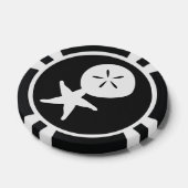 Summer Seashells in Black Poker Chips (Enkel)