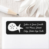 Summer Seashells in Black Return Address Label (Insitu)