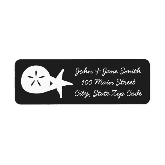 Summer Seashells in Black Return Address Label (Voorkant)