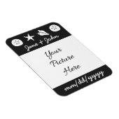 Summer Seashells in Black Save-the-Date Magnet Magneet (Rechterzijde)