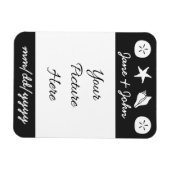 Summer Seashells in Black Save-the-Date Magnet Magneet (Horizontaal)