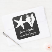 Summer Seashells in Black Sticker (Envelop)