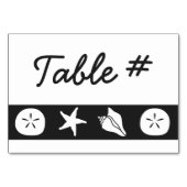 Summer Seashells in Black Table Kaart (Achterkant)