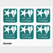 Summer Seashells in Blauwgroen Sticker (Vel)