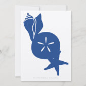 Summer Seashells in Blue Wedding Invitation Kaart (Achterkant)