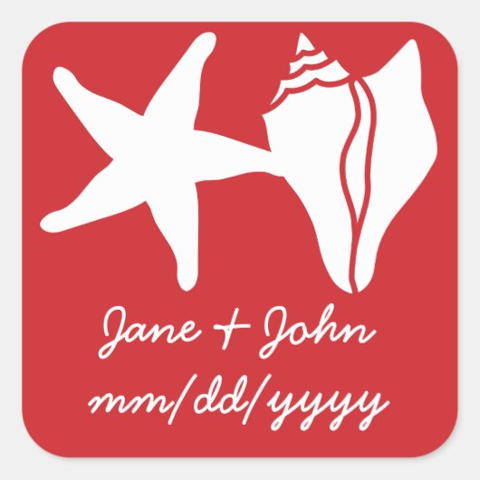 Summer Seashells in Cherry Sticker (Voorkant)