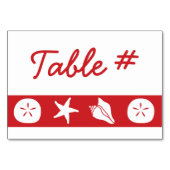 Summer Seashells in Cherry Table Kaart (Achterkant)