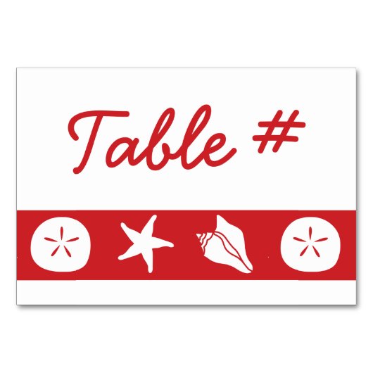 Summer Seashells in Cherry Table Kaart (Voorkant)