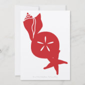 Summer Seashells in Cherry Wedding Invitation Kaart (Achterkant)