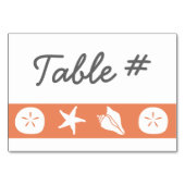 Summer Seashells in Coral Table Kaart (Voorkant)