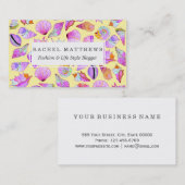 Summer Seashells in Girly Neon Colors Pattern Visitekaartje (Voorkant / Achterkant)