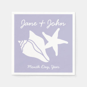 Summer Seashells in Lavender Napkins Servetten