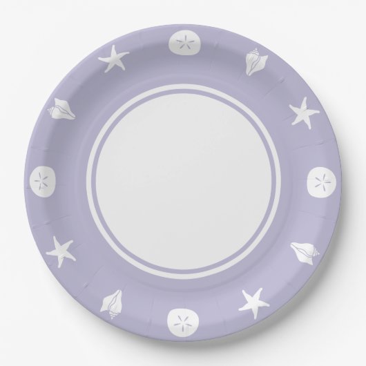 Summer Seashells in Lavender Paper Bord (Voorkant)