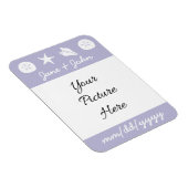 Summer Seashells in Lavender Save-the-Date Magnet Magneet (Rechterzijde)