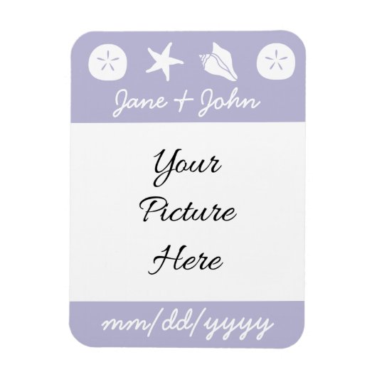 Summer Seashells in Lavender Save-the-Date Magnet Magneet (Verticaal)