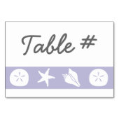Summer Seashells in Lavender Table Kaart (Achterkant)