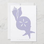 Summer Seashells in Lavender Wedding Invitation Kaart (Achterkant)