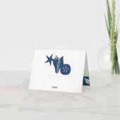 Summer Seashells in Navy Dank u kaart (Achterkant)