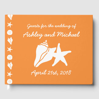 Summer Seashells in Oranje Guest Book Gastenboek