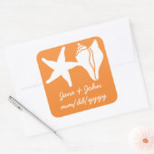 Summer Seashells in Oranje Sticker (Envelop)