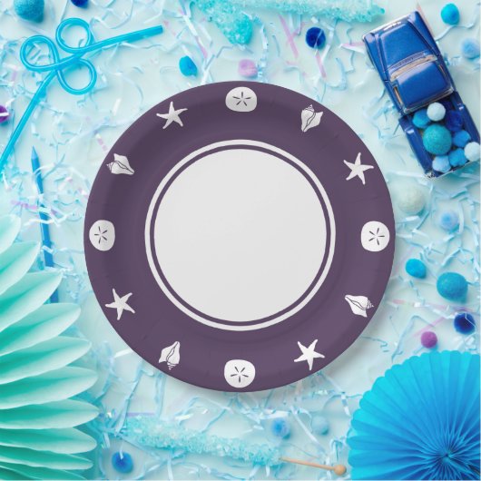 Summer Seashells in Paars Bord (Feest)