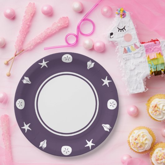 Summer Seashells in Paars Bord (Feest)