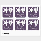 Summer Seashells in Paarse Sticker (Vel)
