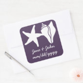 Summer Seashells in Paarse Sticker (Envelop)