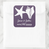 Summer Seashells in Paarse Sticker (Tas)