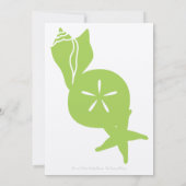 Summer Seashells in Peridot Wedding Invitation Kaart (Achterkant)