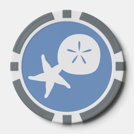 Summer Seashells in Periwinkle Poker Chips (Voorkant)
