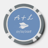 Summer Seashells in Periwinkle Poker Chips (Achterkant)