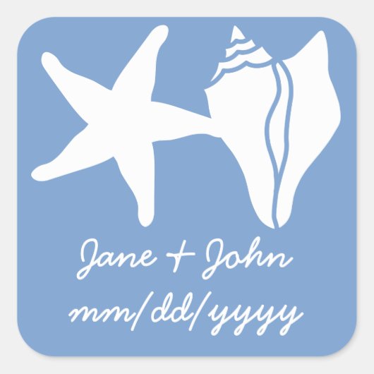 Summer Seashells in Periwinkle Sticker (Voorkant)