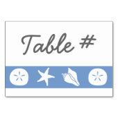 Summer Seashells in Periwinkle Table Table Kaart (Achterkant)