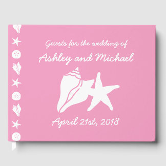Summer Seashells in Petal Pink Guest Book Gastenboek