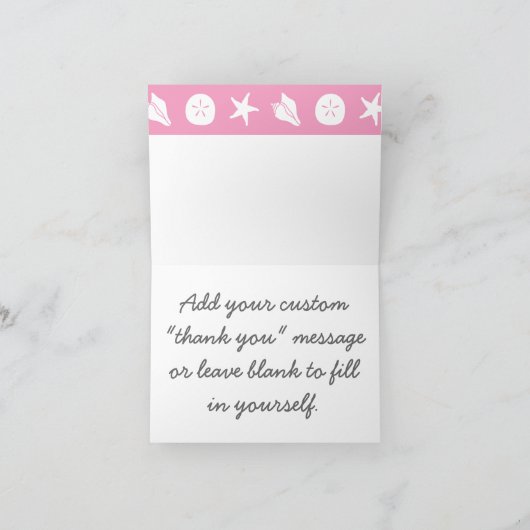 Summer Seashells in Petal Pink - Hartelijk dank Bedankkaart (Binnen)