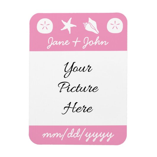 Summer Seashells in Petal Pink Reminder Magnet Magneet (Verticaal)