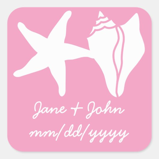 Summer Seashells in Petal Pink Sticker (Voorkant)