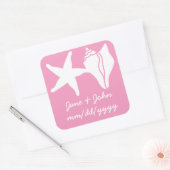 Summer Seashells in Petal Pink Sticker (Envelop)