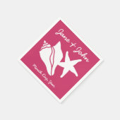 Summer Seashells in Raspberry Napkins Servetten (Hoek)