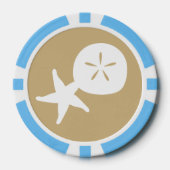 Summer Seashells in Sand Poker Chips (Voorkant)