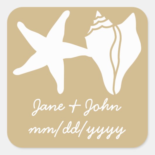 Summer Seashells in Sand Sticker (Voorkant)