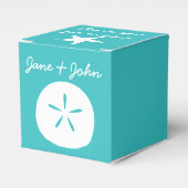 Summer Seashells in Turquoise Favor Box Bedankdoosjes (Voorkant Zijde)