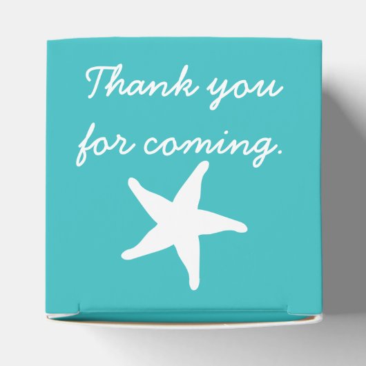 Summer Seashells in Turquoise Favor Box Bedankdoosjes (Bovenkant)