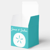Summer Seashells in Turquoise Favor Box Bedankdoosjes (Geopend)